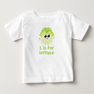 L is for LETTUCE Green Veggie Alphabet L Baby T-Shirt