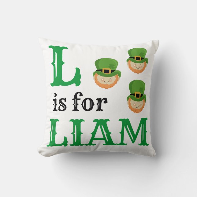 L is for Liam baby  Cushion (Front)