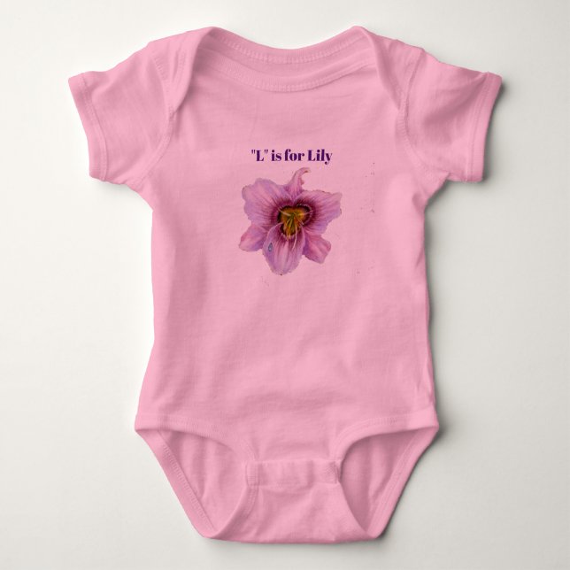 "L" is for Lily  Baby Bodysuit (Front)