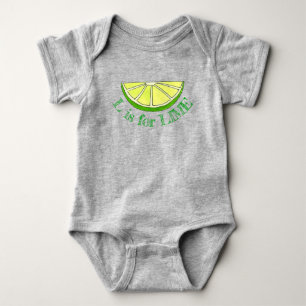 L is for Lime Green Citrus Fruit Slice Alphabet Baby Bodysuit