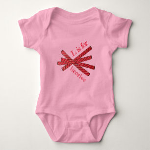 L is for Liquorice Whips Cherry Red Liquorice Twis Baby Bodysuit