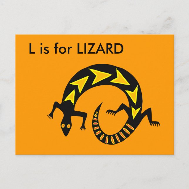 "L" is for Lizard Alphabet Flashcard Postcard (Front)