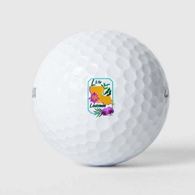 L is for Louisiana Golf Balls (Front)