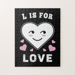 L Is For Love Birthday Valentine's Day I Love You Jigsaw Puzzle