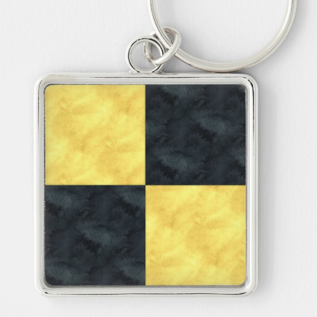 L Lima Watercolor Nautical Signal Maritime Flag Key Ring (Front)