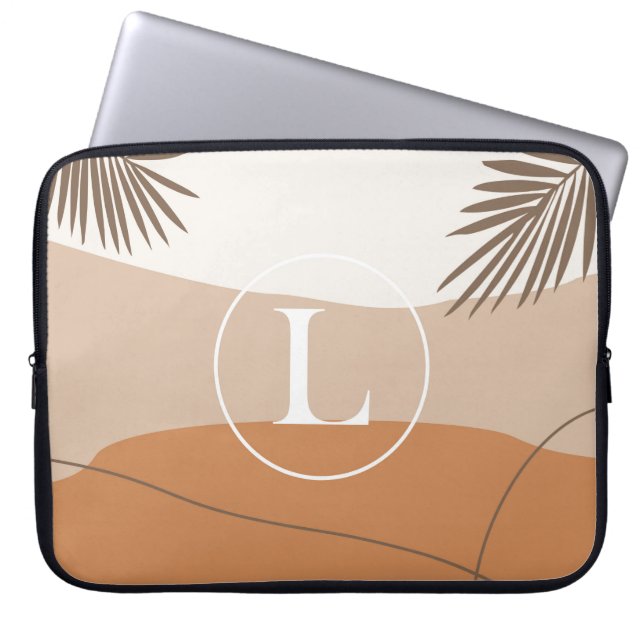 L - Lnitial Monogram Letter L Abstract Design Laptop Sleeve (Front)