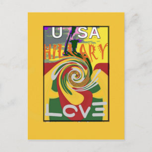 l Love Hillary USA President Stronger Together red Postcard