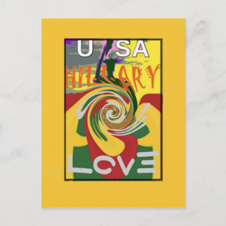 l Love Hillary USA President Stronger Together red Postcard