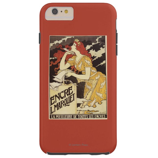 L. Marquet Ink Red-Headed Woman & Harp Case-Mate iPhone Case (Back)