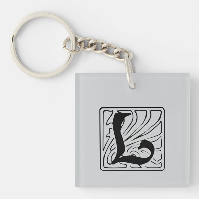L Monogram black Key Ring (Front)