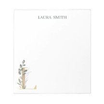 L Monogram Floral Personalized