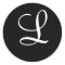 "L" Monogram Initial White on Black