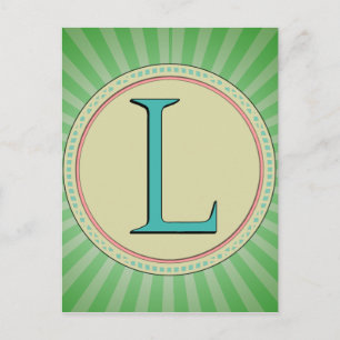 L MONOGRAM LETTER POSTCARD