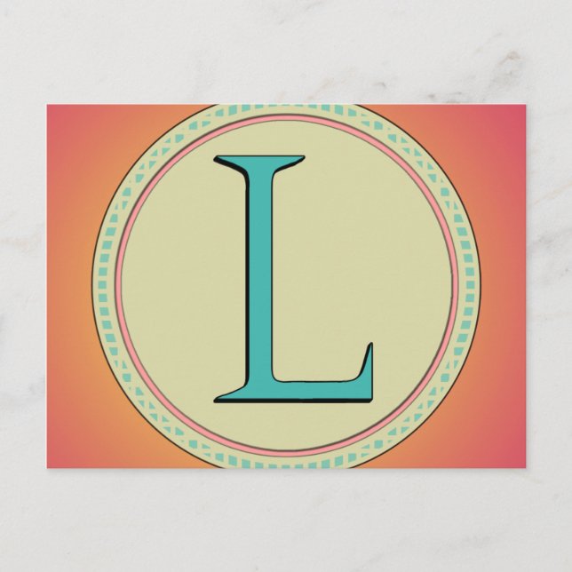 L MONOGRAM LETTER POSTCARD (Front)