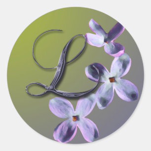 L Monogram Lilac Envelope Seal Sticker