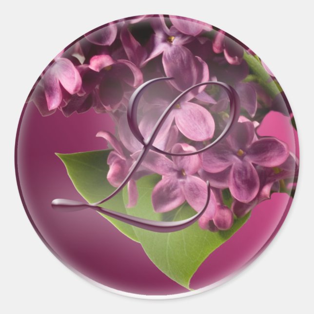 L Monogram Lilac Envelope Seal Sticker (Front)