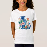 L Monogram ornate floral design