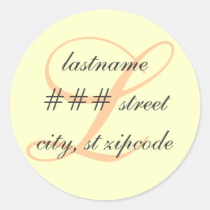 L monogram return address label
