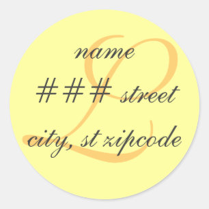 L monogram return address label - personalise info