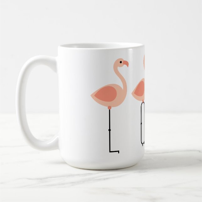 L-O-V-E Flamingos - Pink Flamingo LOVE Coffee Mug (Left)