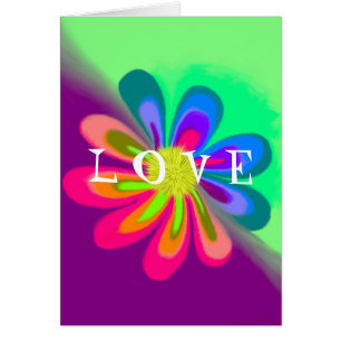 L O V E Flower Blank Greeting Card