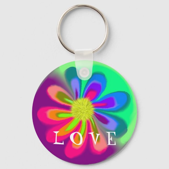 L  O V E  Flower Keychain (Front)