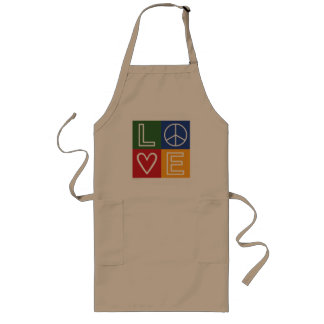 L-O-V-E - Heart and Peace Sign Long Apron