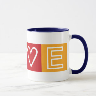 L-O-V-E -  Heart and Peace Sign Mug