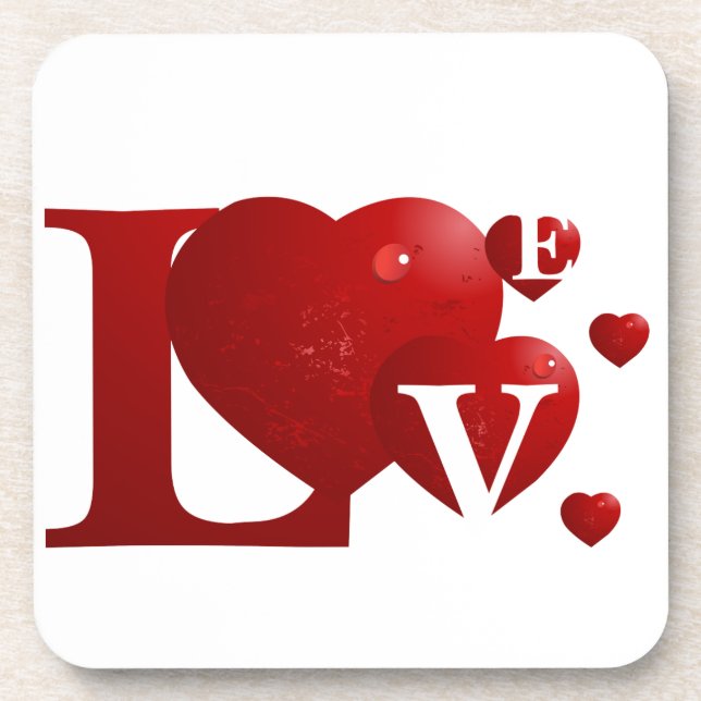 L.O.V.E. Hearts Coaster (Front)
