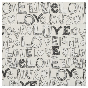 l o v e LOVE ivory white Fabric