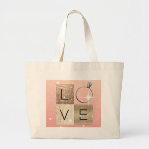 L-o-v-e Tiles Large Tote Bag