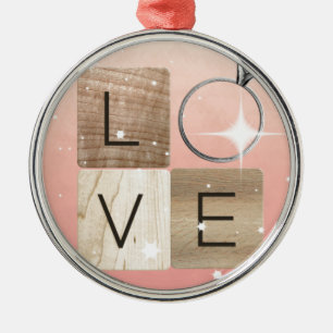 L-o-v-e Tiles Metal Tree Decoration