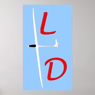 L over D Soaring Gliding Poster