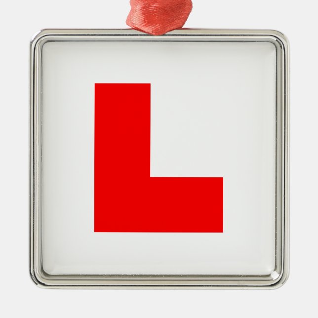 L-Plate Learner Driver / Bachelorette Hen Night Metal Tree Decoration (Front)