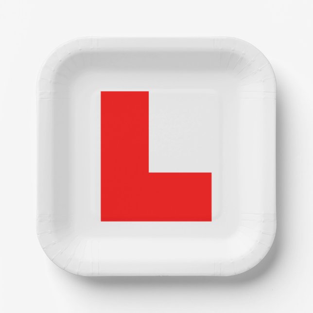 L-Plate Learner Driver / Bachelorette Hen Night Paper Plate (Front)