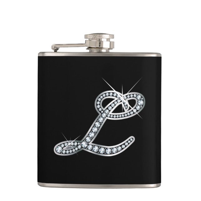 L Script "Diamond Bling" Flask (Front)