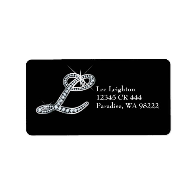 L Script "Diamond Bling" Label (Front)