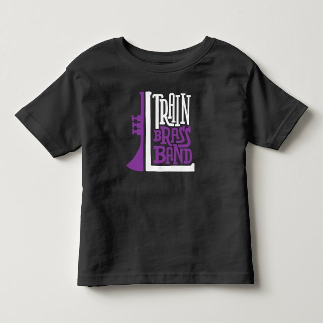 L Train Brass Band Logo - Toddler Black Tshirt (Front)