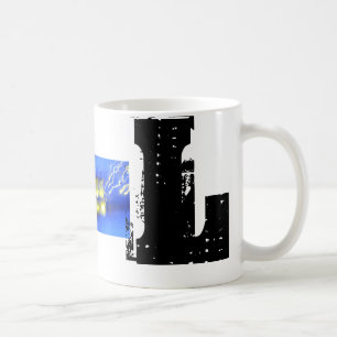 L Typographic Monogram Cool Grunge Mug