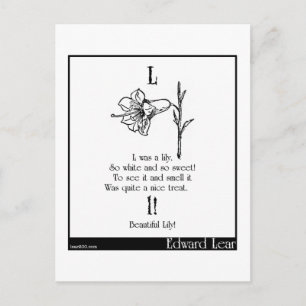 L was a lily postcard