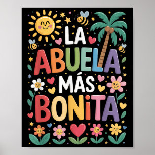 La Abuela Más Bonita Mum Cute Abuela Grandma Mothe Poster