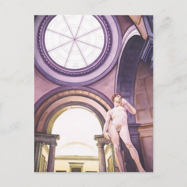 "La Academia" Michelangelo's David Art Postcard (Front)