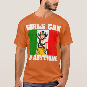 La Adelita Mexican Soldier Mexico Flag Girls Can D T-Shirt