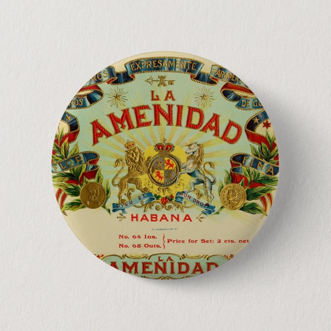 La Amenidad Cigars 6 Cm Round Badge (Front)