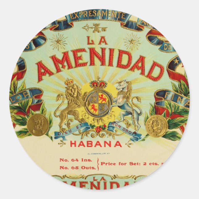La Amenidad Cigars Classic Round Sticker (Front)