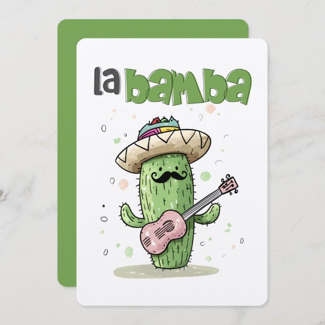 La Bamba Cactus Jam – A Cinco de Mayo Fiesta Music Invitation (Front/Back)