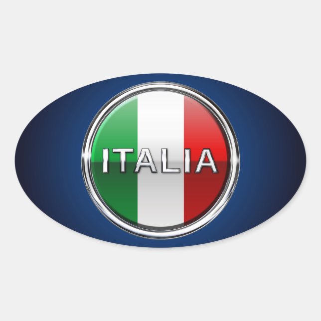 La Bandiera - The Italian Flag Oval Sticker (Front)