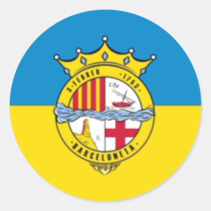 La Barceloneta (flag, neighbourhood in Barcelona) Classic Round Sticker