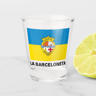 La Barceloneta (flag, neighbourhood in Barcelona Shot Glass
