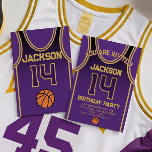 LA Basketball Team Birthday Invitation